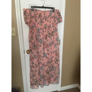 Xhilaration Floral Smocked Square Neck Dress 2x
